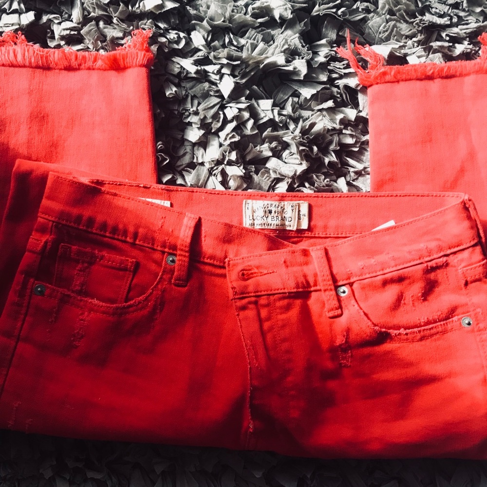 Lucky Brand High Waisted Fringe Jeans